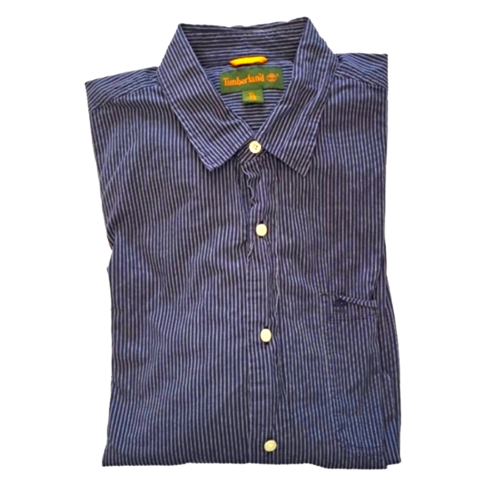 Timberland Blue Striped Button Up Shirt Size XL
